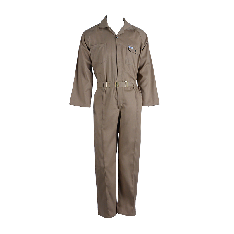 C01 Duurzame bruine werkkleding met meerdere zakken