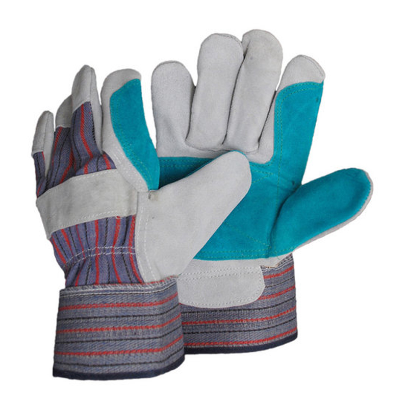 LG008 Dubbellaags koeienhuid rubberen manchet beschermende handschoenen