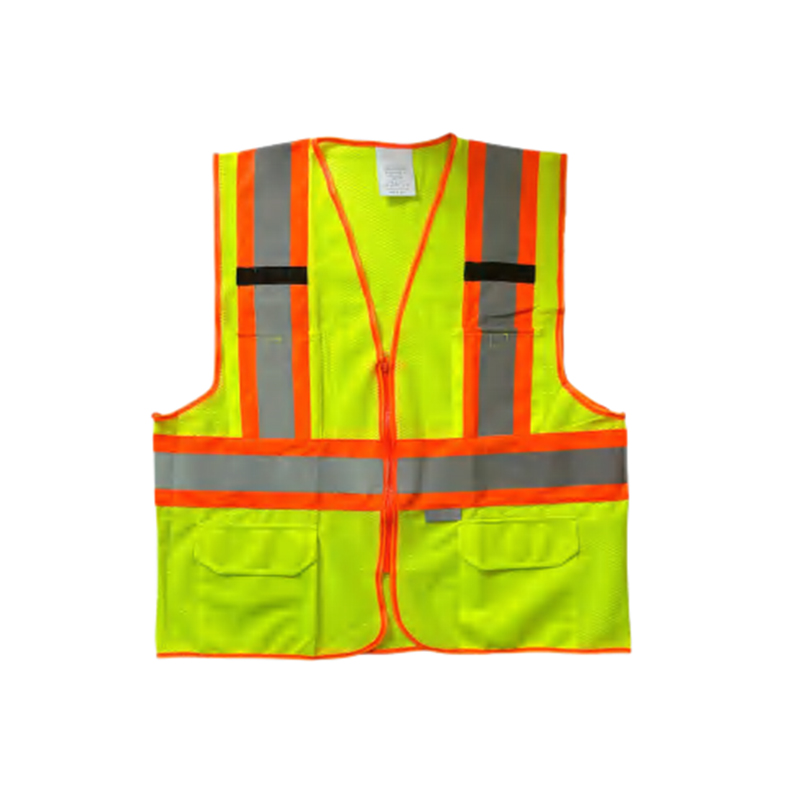 RF012 100% polyester reflecterend veiligheidsvest met hoge zichtbaarheid, zakken en ritssluiting